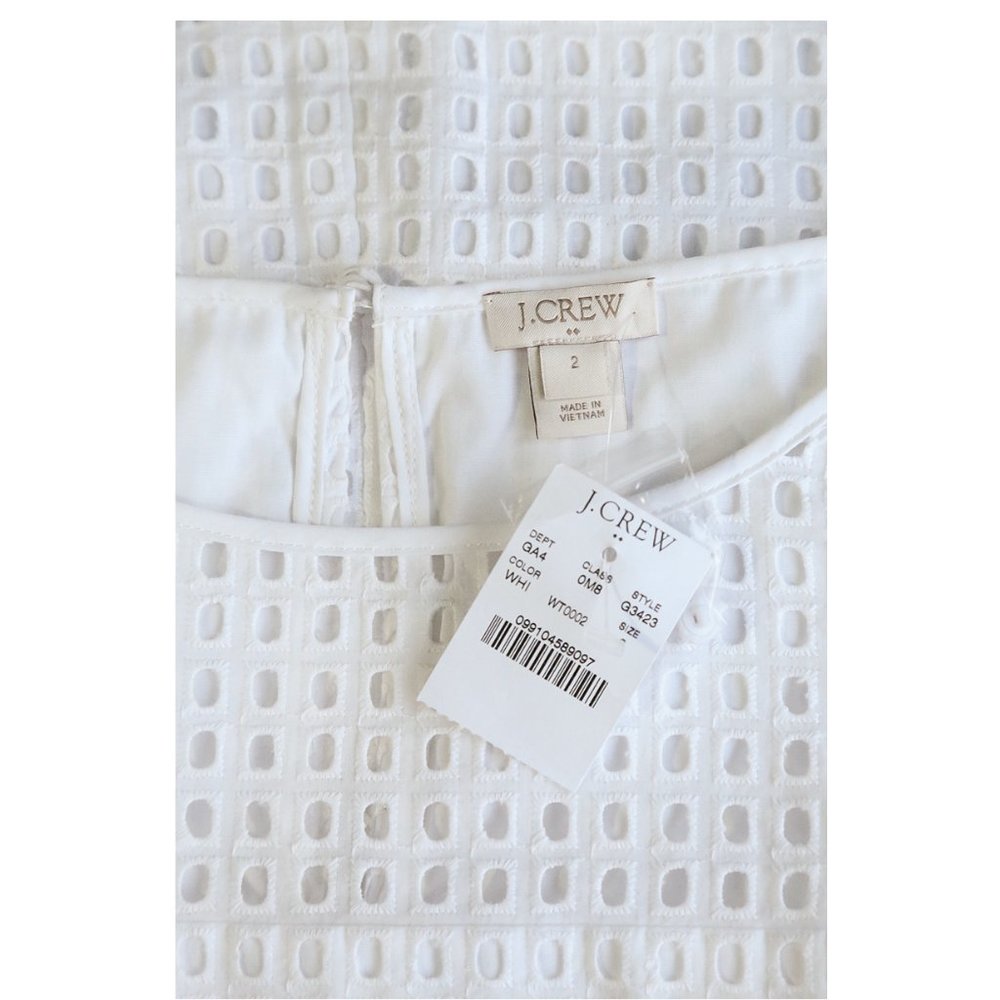 J CREW White Eyelet Lace Fit & Flare Dress 2 S - Picture 12 of 12